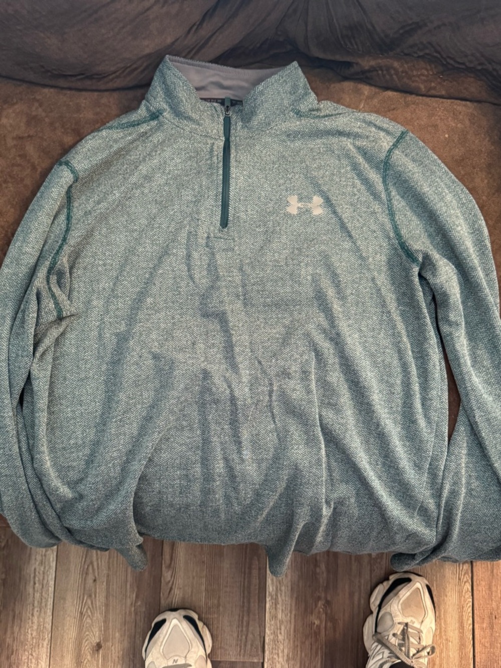 Under Armour Teal Herringbone Quarter-Zip Pullover